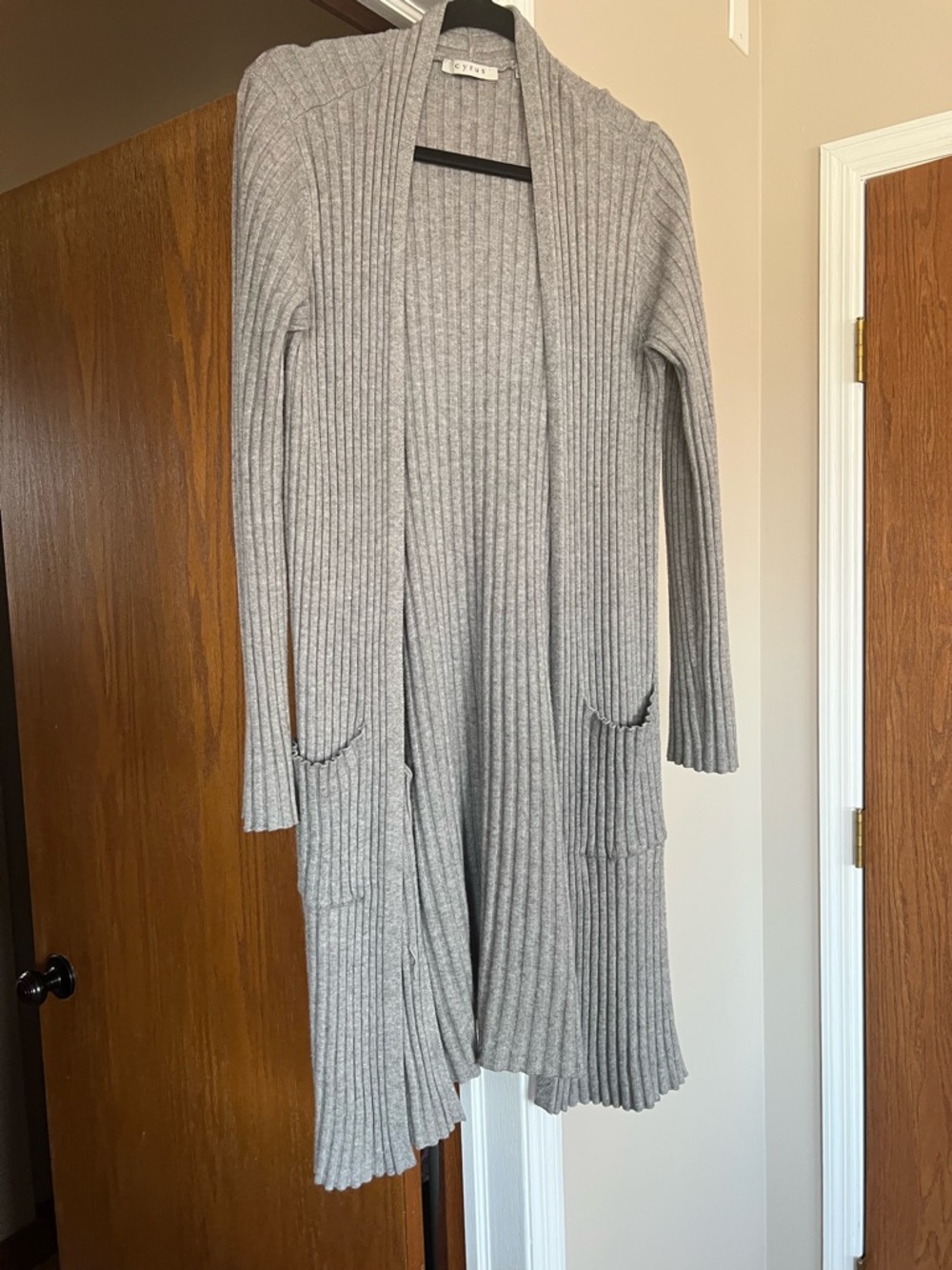 Ribbed Long Open Cardigan Sweater